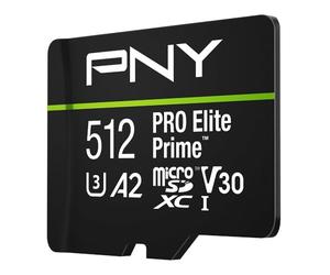 PNY 512GB PRO Elite Prime C10 U3 V30 A2 microSDXC Scheda di Memoria Flash