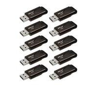 PNY Attaché 4 - Chiavetta USB 2.0 da 64 GB, confezione da 10 | Durevole, leggero, design con colletto scorrevole, anello portachiavi per un facile trasporto, spazio mobile essenziale per
