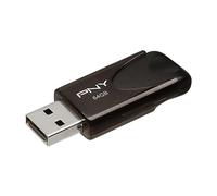 PNY - Chiavetta USB 2.0, 64 GB, attacco 4, colore: Nero (P-FD64GATT4-GE)