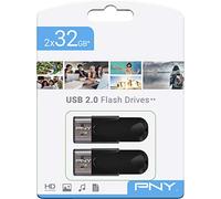 PNY - Confezione da 2 chiavi USB 2.0 Attaché 4 - 32 GB - Nero