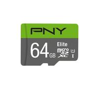 PNY Elite Scheda di Memoria microSDXC 64GB + Adattatore SD, Velocità di Lettura fino a 100MB/s, Classe 10 UHS-I, U1 per video Full HD