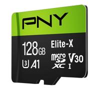PNY Elite-X Scheda di Memoria microSDXC 128 GB con Adattatore SD, A1 App Performance, Velocità di lettura fino a 100 MB/s, Classe 10 UHS-1, U3, V30 per video 4K