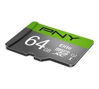 PNY Elite Scheda di Memoria microSDXC 64GB + Adattatore SD, Velocità di Lettura fino a 100MB/s, Classe 10 UHS-I, U1 per video Full HD
