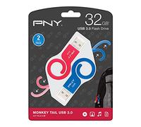 Pny Monkey Tail USB 3.0 flash drive, 32 GB 2-pk, blu e rosso (p-fdu32gx2tbmnk-ge)