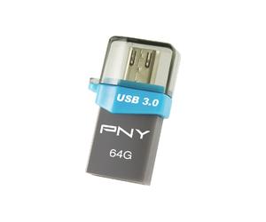 PNY OTG Duo-Link OU3 64GB unit flash USB USB Type-A / Micro-USB 3.2 Gen 1 3.1 Gen 1 Nero (While stocks last PNY 64G OTG Duo-Link OU3 USB3.0 while stocks last 1Year warranty) - Nouvo