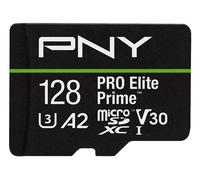 PNY Kit microSDXC/Lettore microSD/Adattatore SD, Scheda microSDXC 128GB PRO Elite Prime Class 10 U3 V30 A2, fino a 200MB/s, 4K UHD