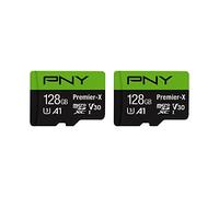 PNY Scheda di memoria flash Premier-X classe 10 U3 V30 microSDXC da 128 GB, confezione da 2-100 MB/s, classe 10, U3, V30, A1, 4K UHD, Full HD, UHS-I, micro SD