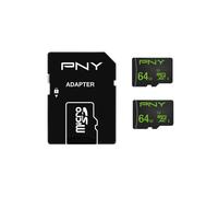 PNY scheda di memoria MicroSDXC 64GB Twin Pack ad alte prestazioni 100mb/s