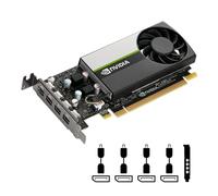 PNY Scheda grafica Nvidia Quadro T1000 4GB GDDR6 a slot singolo a basso profilo - 896 core CUDA, 128 bit, 160 GB/s, 4 x Mini DisplayPort 1.4, 50 W consumo energetico, PCI Express 3.0 x16