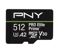 PNY Scheda microSDXC 512GB PRO Elite Prime Class 10 U3 V30 A2 + Adattatore SD - fino a 200MB/s, Class 10, U3, V30, A2, 4K UHD, Full HD, UHS-I