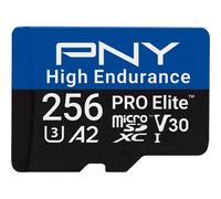 PNY 256GB Scheda microSDXC PRO Elite™ High Endurance C10 U3 V30 A2 - Velocità di lettura/scrittura fino a 100/90MB/s, 4K UHD, Full HD, UHS-I, sorveglianza, sicurezza, dash cam
