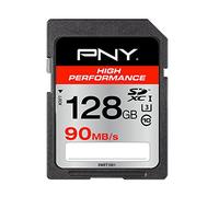 PNY SDXC High Performance Memoria RAM da 128 GB, 90 MB/s, Classe 10 UHS-1 U1, Rosso