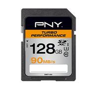 PNY SDXC Turbo Performance Memoria RAM da 128 GB, 90 MB/s, Classe 10 UHS-1 U3, Arancio
