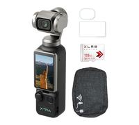 PNY Xtra Edge Muse Gimbal Action Camera Bundle con scheda MicroSD da 128 GB, custodia morbida e pellicola protettiva per lo schermo (confezione da 2) (4 pezzi)