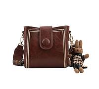 PNZLZIA Borsa alla moda vintage, borsa alla moda vintage con tracolla larga regolabile, piccola borsa a secchiello per l'acqua vintage retrò, Caff, 17*16*10cm