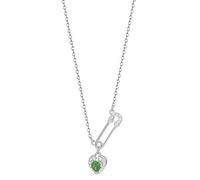 PNZLZIA Elegante collana con clip da ufficio in argento da donna, con ciondolo a forma di clavicola sexy e a forma di cuore, 0.6*90cm, Metallo, Nessuna pietra preziosa