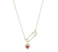PNZLZIA Elegante collana con clip da ufficio in argento da donna, con ciondolo a forma di clavicola sexy e a forma di cuore, 0.6*90cm, Metallo, Nessuna pietra preziosa