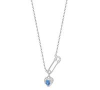 PNZLZIA Elegante collana con clip da ufficio in argento da donna, con ciondolo a forma di clavicola sexy e a forma di cuore, 0.6*90cm, Metallo, Nessuna pietra preziosa