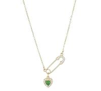 PNZLZIA Elegante collana con clip da ufficio in argento da donna, con ciondolo a forma di clavicola sexy e a forma di cuore, 0.6*90cm, Metallo, Nessuna pietra preziosa