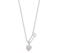 PNZLZIA Elegante collana con clip da ufficio in argento da donna, con ciondolo a forma di clavicola sexy e a forma di cuore, 0.6*90cm, Metallo, Nessuna pietra preziosa