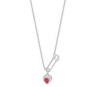 PNZLZIA Elegante collana con clip da ufficio in argento da donna, con ciondolo a forma di clavicola sexy e a forma di cuore, 0.6*90cm, Metallo, Nessuna pietra preziosa