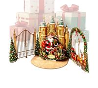 po-p up - Biglietto di auguri 3D con castello di Natale, spessa e | Buste per cartoline di Natale, per ufficio, scuola este, chiesa, centro commerciale, ospedale