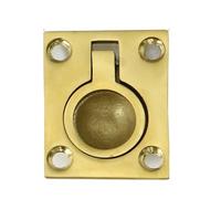 POABCVYD Maniglia for Portello in Acciaio Inossidabile 316 Marino con placcatura in Ottone e Viti di Montaggio, Anello di Sollevamento a Filo Rotondo e Quadrato for Barca(48x38mm)