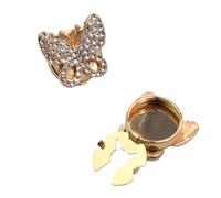 POABXYHD 2 Pezzi Copri Bottoni Decorativi con Strass a Forma di Farfalla per Abito, Camicia e Smoking, Accessori Eleganti per Fai da Te, Nessuna Cucitura Richiesta, Gemelli di Lusso