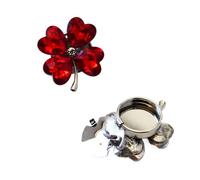 POABXYHD 2 Pezzi Copri Bottoni in Perla, Gemelli Decorativi con Strass, Accessori per Camicie Senza Cucitura, Design Quadrifoglio per Abiti e Smoking, Decorazioni Fai da Te per Abbigliamento