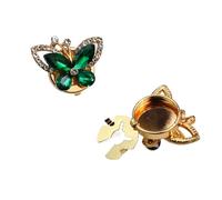 POABXYHD Gemelli a Farfalla con Strass 2 Pezzi, Copri Bottoni Decorativi per Abito, Camicia, Smoking, Accessori Moda Fai da Te, Nessuna Cucitura Necessaria, Decorazione Elegante per Abbigliamento