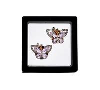 POABXYHD Gemelli a Farfalla con Strass 2 Pezzi, Copri Bottoni Decorativi per Abito, Camicia, Smoking, Accessori Moda Fai da Te, Nessuna Cucitura Necessaria, Decorazione Elegante per Abbigliamento