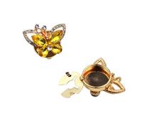 POABXYHD Gemelli a Farfalla con Strass 2 Pezzi, Copri Bottoni Decorativi per Abito, Camicia, Smoking, Accessori Moda Fai da Te, Nessuna Cucitura Necessaria, Decorazione Elegante per Abbigliamento
