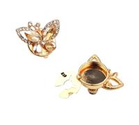 POABXYHD Gemelli a Farfalla con Strass 2 Pezzi, Copri Bottoni Decorativi per Abito, Camicia, Smoking, Accessori Moda Fai da Te, Nessuna Cucitura Necessaria, Decorazione Elegante per Abbigliamento