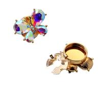 POABXYHD Gemelli Eleganti con Strass a Farfalla - Set da 2 Pezzi, Copri Bottoni Decorativi per Abiti, Camicie e Smoking, Accessori Fai da Te Senza Cucitura per Uomo