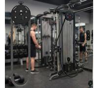 POADGBCN Allenatore di Corde Senza fine Sistema di carrucole con Cavi Portatili con Resistenza Regolabile Esercizi per Braccia Schiena Allenamento per la coordinazione di Tutto Il Corpo(Black)