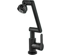 POADGBCN Braccio robotico Universale for Rubinetto Regolabile da Cucina Bagno con Acqua Calda Fredda Rubinetto Flessibile Multi Angolo for lavello(Black)