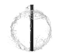 POADGBCN Doccias Esterna a energia Solare con soffione Girevole a 360° doccette manuali Kit Doccia Indipendente a 2 sezioni(Black with Hand Shower)