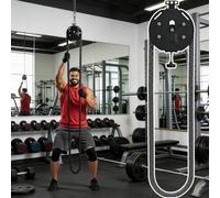 POADGBCN Macchina per trazioni con Corda Regolabile Sistema di Cavi Portatile Attrezzo per trazioni con Corda Infinita per Allenamento Completo del Corpo Allenamento Funzionale(Black)