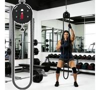 POADGBCN Sistema di carrucole Portatile Corda Infinita Resistenza Massima 30 kg Attrezzatura per Palestra Domestica per Allenamento Completo del Corpo(Black Red)