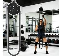 POADGBCN Sistema di carrucole Portatile Corda Infinita Resistenza Massima 30 kg Attrezzatura per Palestra Domestica per Allenamento Completo del Corpo(Black)
