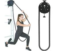 POADGBCN Sistema di pulegge a Cavo Portatile Attrezzo per Allenamento con Corda Senza fine con Resistenza Regolabile Attrezzo per Allenamento Completo del Corpo per Palestra Domestica(Black)