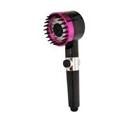 POADGBCN Soffione Doccia ad Alta Pressione Regolabile a 3 modalità con Filtro Doccia Manuale massaggiante a Risparmio idrico con Tubo Flessibile a Gancio(Black And Purple+Bracket)