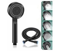 POADGBCN Soffione Doccia Portatile ad Alta Pressione 5 modalità di Getto Regolabili con Tubo Flessibile da 1,5 m(Shower Head+1.5 M Hose)