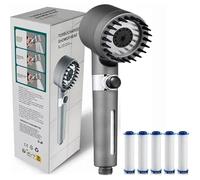 POADGBCN Soffione Doccia Portatile ad Alta Pressione con Filtro con Finestra Filtro visibile 3 modalità di Getto(1 PCS)