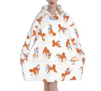 Poadnly Adorabile Akita Inu,Felpa con cappuccio oversize da donna, felpa con cappuccio, coperta in flanella