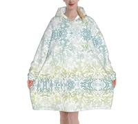 Poadnly Alghe verdi e blu,Felpa con cappuccio oversize da donna, felpa con cappuccio, coperta in flanella