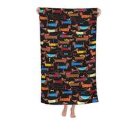 Poadnly Amo i miei cani bassotti, Telo mare ad asciugatura rapida 80 x 130 cm Asciugamano da bagno ultra morbido Ideale per bagno, hotel