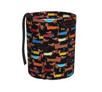 Poadnly Amo il mio cane bassotto - Stampa,Cestino per auto, cestino per rifiuti da appendere, resistente all'acqua, ideale per campeggio e viaggi.