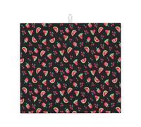 Poadnly Angurie Ciliegie Nere, Tappetini scolapiatti assorbenti, Tappetino scolapiatti per il bancone della cucina 41x46 cm