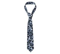 Poadnly Animale leopardo azzurro chiaro, Cravatte da uomo Cravatte in poliestere Novità Cravatta sottile per festa di nozze